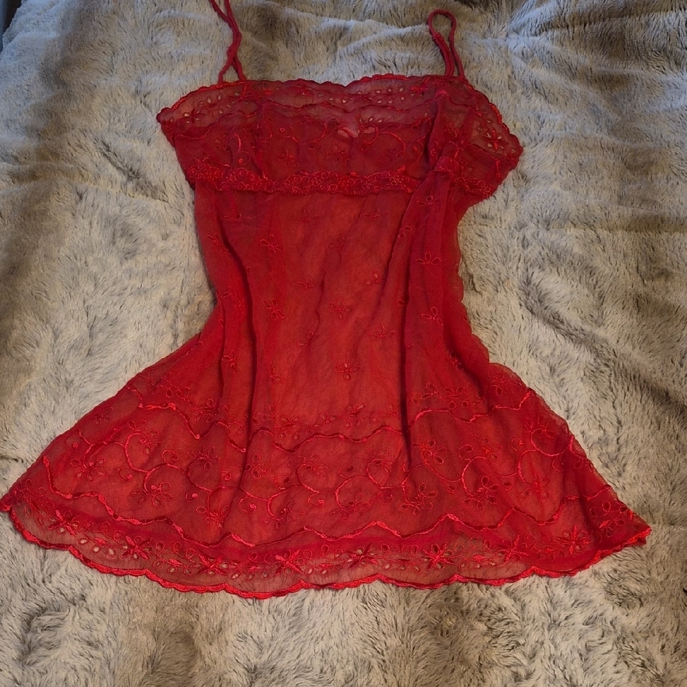 Victoria's Secret Red Lace Chemise